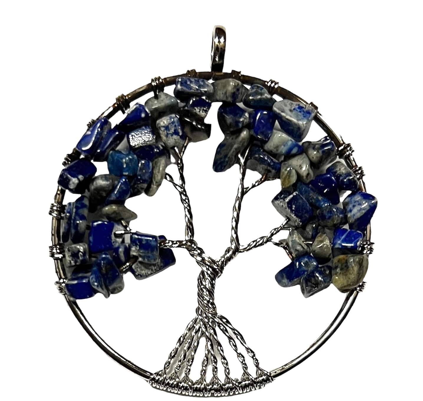 Lapis Tree of Life Pendant Approx 2 Inch Diameter