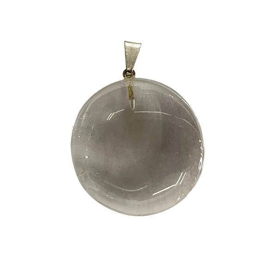 Quartz Round Bail Pendant Approx 1 Inch Diameter