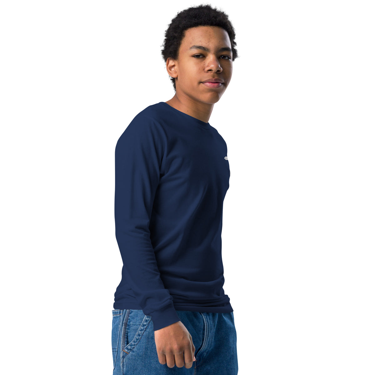 Cross Embroidered Youth Long Sleeve Tee